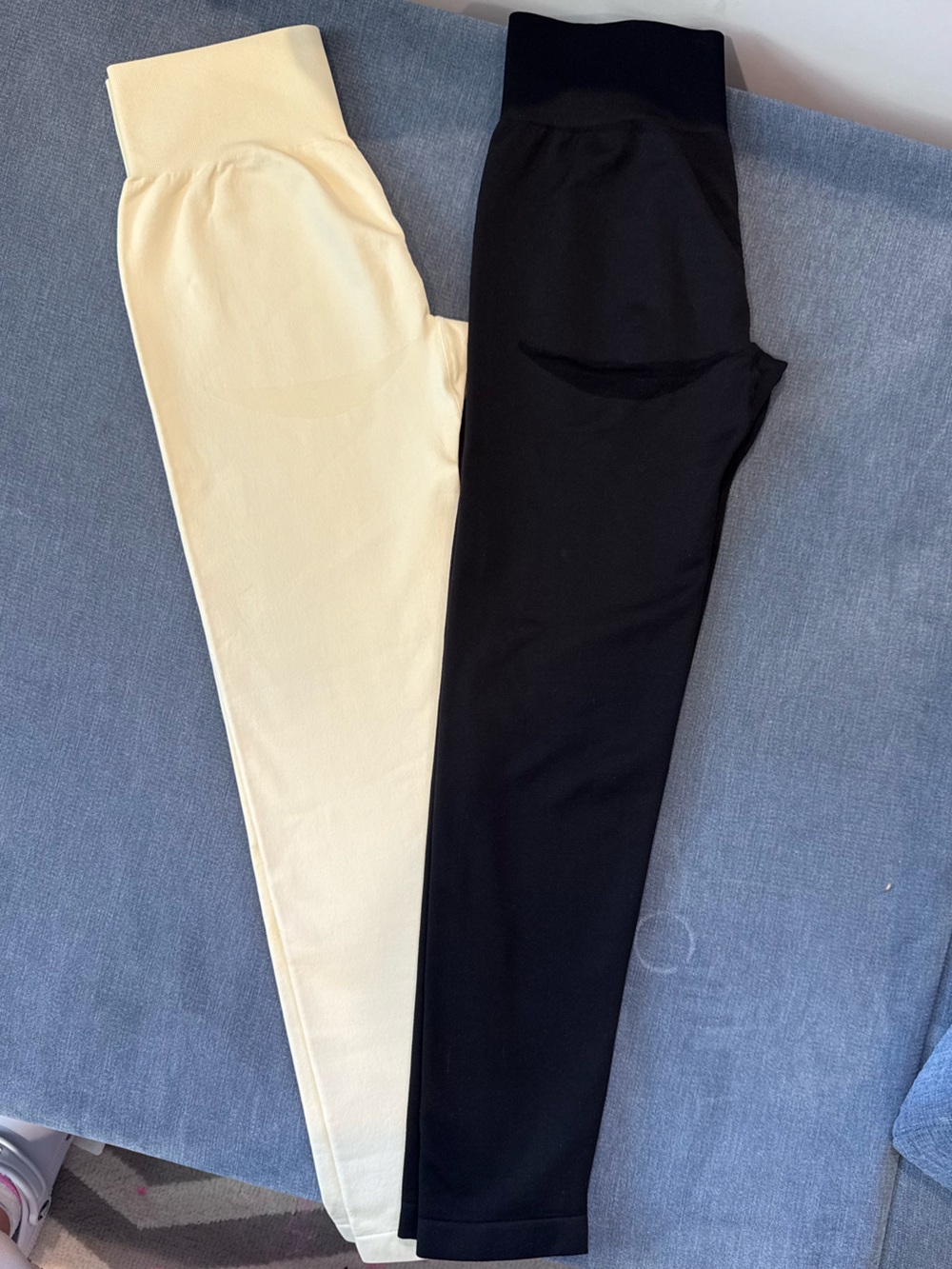 High-Waist Leggings Duo — Black & Cream